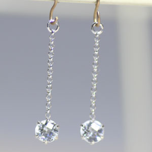 K18 K18YG K18PG K14WG ホワイトトパーズ 4ミリ ラウンド チェスカット チャーム