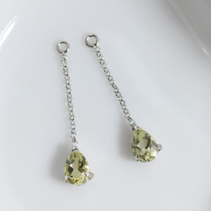 K18 K18YG K18PG K14WG レモンクォーツ 6x4 ペアシェイプ チャーム