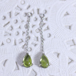 K18 K18YG K18PG K14WG ペリドット 6x4 ペアシェイプ カボッション チャーム