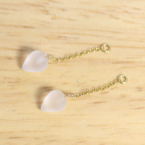 K18 K18YG K18PG K14WG フロスト 水晶 5x7 ペアシェイプ 円錐形 チャーム