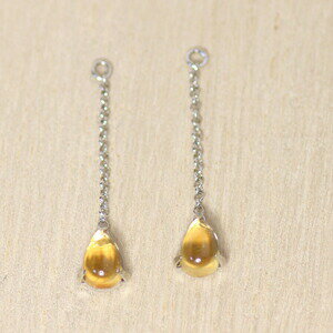 K18 K18YG K18PG K14WG シトリン 6x4 ペアシェイプ カボッション チャーム