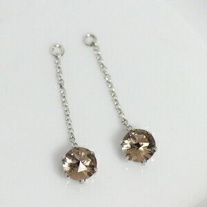 K18 K18YG K18PG K14WG スモーキークォーツ 5ミリ ラウンド ローズトップ ダイヤカット チャーム