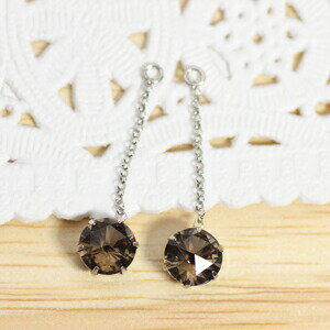 K18 K18YG K18PG K14WG スモーキークォーツ 6ミリ ラウンド ローズトップ ダイヤカット チャーム