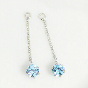 K18 K18YG K18PG K14WG (人工石) アクアカラー キュービックジルコニア 4ミリ ラウンド チャーム