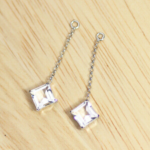 K18 K18YG K18PG K14WG クリアクォーツ 5ミリ スクエア チャームのサムネイル