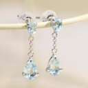 K18 K18YG K18PG K14WG アクアカラースカイブルートパーズ ツインペアシェイプ スイング ピアス