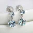K18 K18YG K18PG K14WG アクアカラースカイブルートパーズ ツインラウンド ピアス