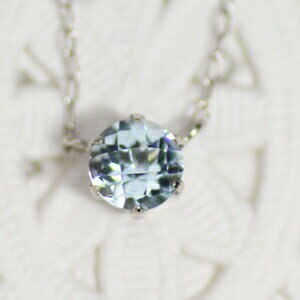 K18 K18YG K18PG K14WG アクアカラー スカイブルートパーズ 5ミリ ラウンド チェスカット プチペンダント (チェーン付き)