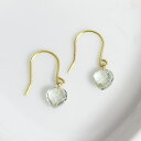 K18 K18YG K18PG K14WG グリーンアメジスト 5ミリ ハート ダブル チェス カット フック ピアス