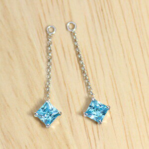 K18 K18YG K18PG K14WG (人工石) キュービックジルコニア パライバカラー 4ミリ スクエア チャーム