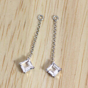 K18 K18YG K18PG K14WG クリアクォーツ 4ミリ スクエア チャーム