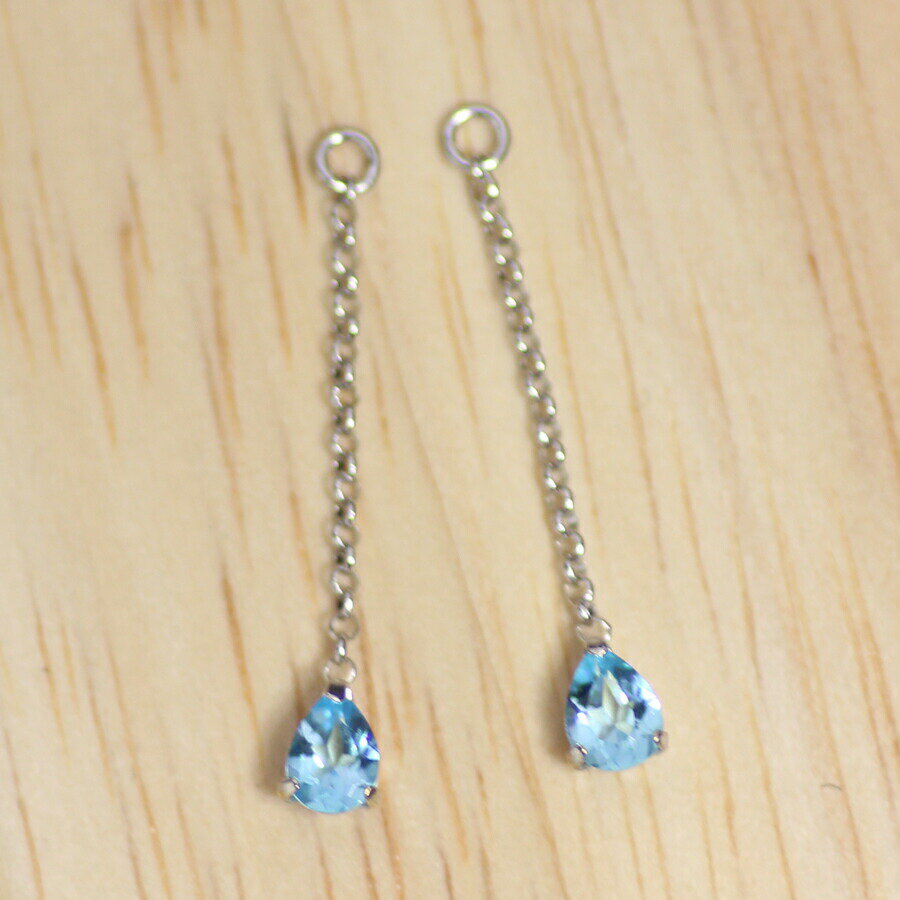 K18 K18YG K18PG K14WG スイスブルートパーズ 3x4 ペアシェイプ チャーム