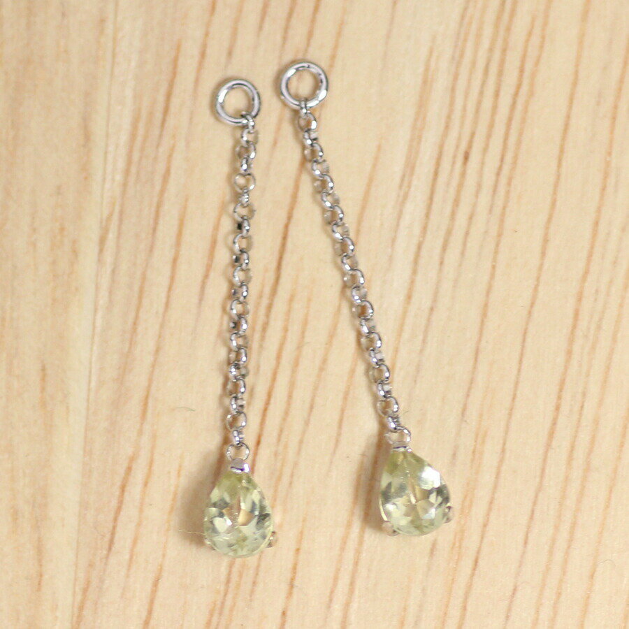 K18 K18YG K18PG K14WG レモンクォーツ 3×4 ペアシェイプ チャーム