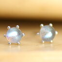 K18 K18YG K18PG K14WG ラブラドライト 4ミリ丸玉 ミルククラウン ピアス