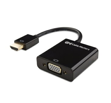 Cable Matters 金メッキコネクタ搭載 Active タイプ HDMI オス → VGA メス 変換アダプタ（1m USB ケーブル付き・ブラック）