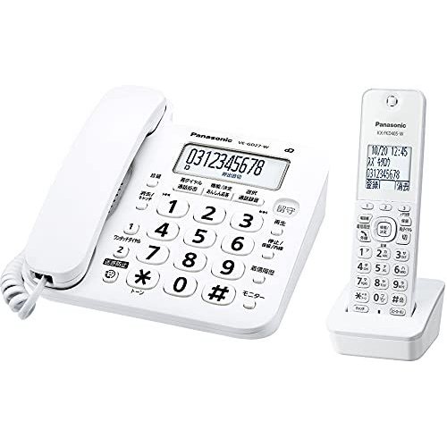 ◆最大3000円CP＋P3倍！！6/15◆Panasonic コードレス電話機 子機1台付/ホワイト VE-GD27DL-W　新生活【転送不可】