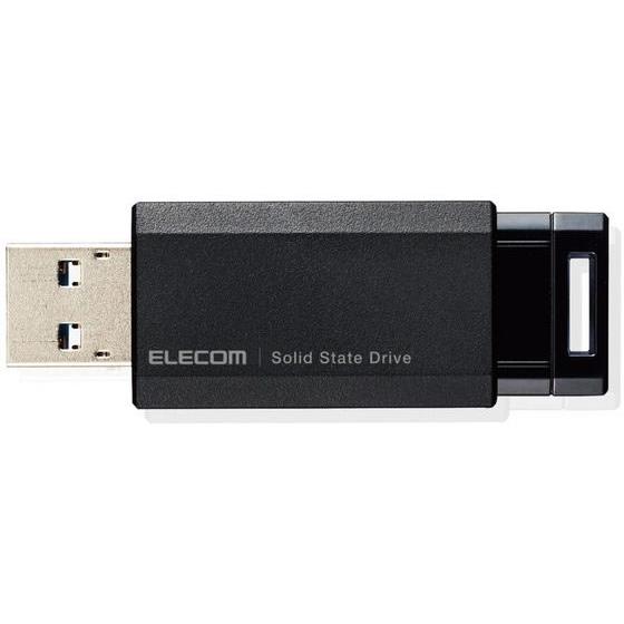 ◆最大3000円CP＋P3倍！！5/25◆エレコム 外付けSSD ポータブル 500GB ノック式 小型 ESD-EPK0500GBK ブラック ELECOM【転送不可】