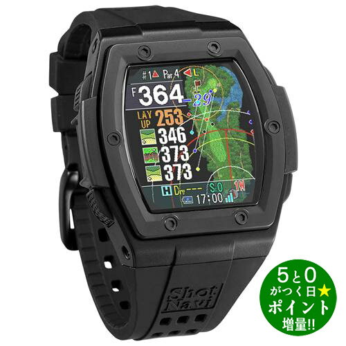 Shot Navi ショットナビ Crest2 ブラック ゴルフナビ 距離測定器 距離計測器 腕時計型 GPS