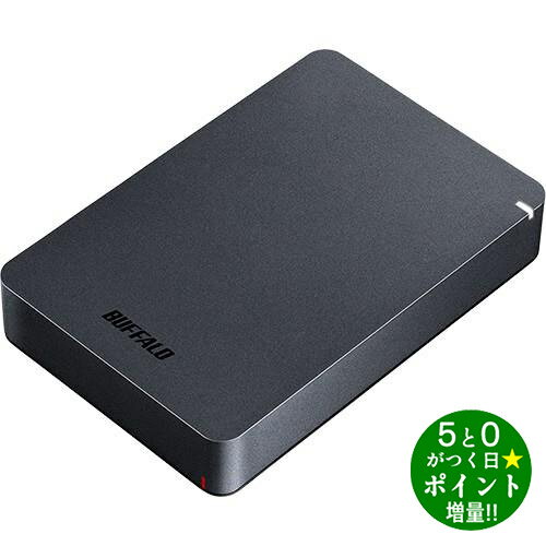 【6 1限定 P最大5倍+最大2000円OFFクーポン】BUFFALO バッファロー HD-PGF4.0U3-GBKA ブラック ポータブルHDD 耐衝撃 4TB