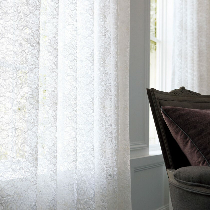 ウィリアムモリスデザインスタジオ ゴールデンリリーマイナー MM3164▼スタンダード縫製 裾ウエイトテープ 約2倍ヒダ 両開き オーダー シアー レースカーテン▼ヨコ使い 川島織物セルコン【カーテン幅4510〜5000×カン下寸法1410〜1600mm】