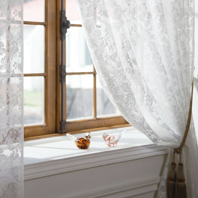 ウィリアムモリスデザインスタジオ レスター MM3165▼スタンダード縫製 下部3ッ折 約2倍ヒダ 片開き オーダー シアー レースカーテン▼タテ使い 川島織物セルコン【カーテン幅2510〜3000×カン下寸法2210〜2400mm】