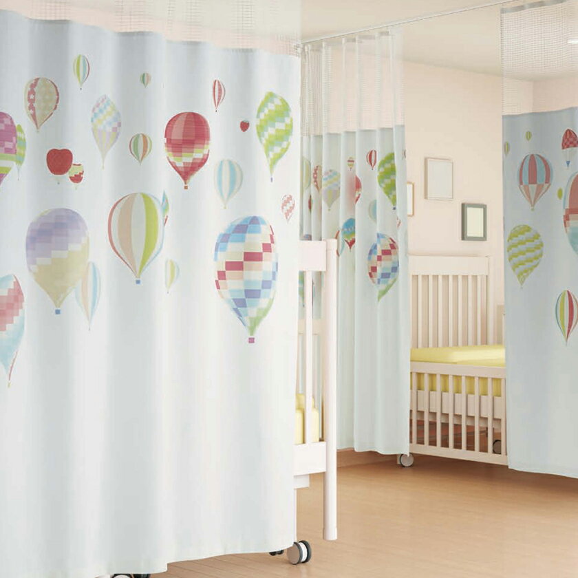 オーダーカーテン 医療 福祉 教育 施設向け▼Face コントラクト用カーテン 間仕切り用ホスピタル縫製/ホスピタルネット3(M)使用 ヨコ使い Qタイプ▼スミノエ フェイス 医療（間仕切り）シリーズ エテルノ E-6118【カーテン幅51～100×カン下寸法231～250cm】