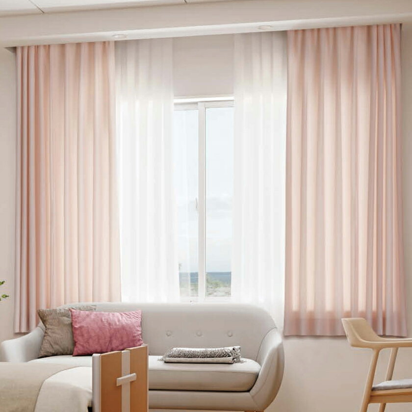 オーダーカーテン 医療 福祉 教育 施設向け▼Face コントラクト用カーテン スタンダード縫製 約2.0倍ヒダタテ使い▼スミノエ フェイス 福祉(窓廻り)シリーズ コルナス E-6251～6254【カーテン幅106～157×カン下寸法201～220cm】