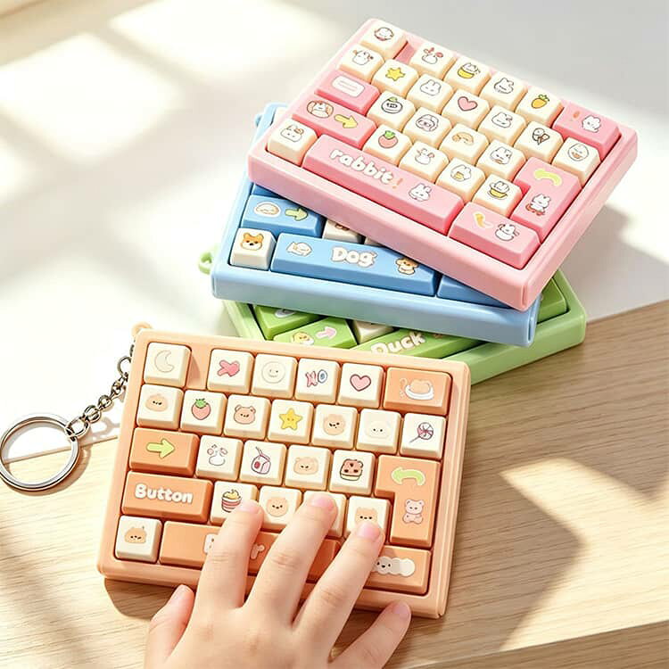 フィジェット キーボード キーボード おもちゃ キーホルダー 27キー パソコン ストレス解消 ガジェット キーホルダー バッグチャーム 子供から大人まで 指のおもちゃ 暇つぶし 本格的な打鍵音 d-start-10005272 D-START楽天市場店 サンプル画像2