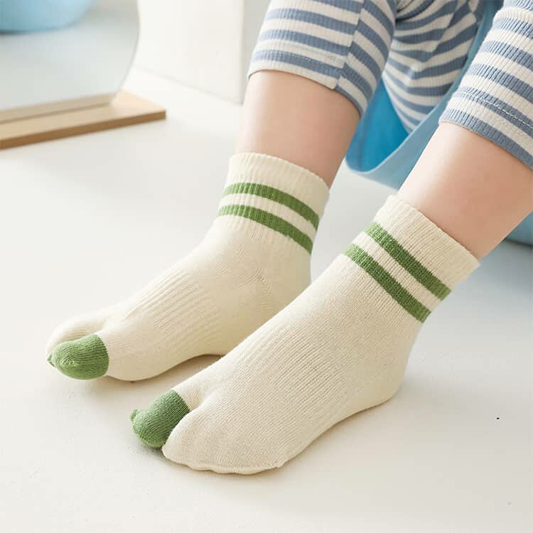 キッズ 子供 足袋 ソックス 綿 女の子 男の子 コットン 2足セット 2本指靴下 子供...