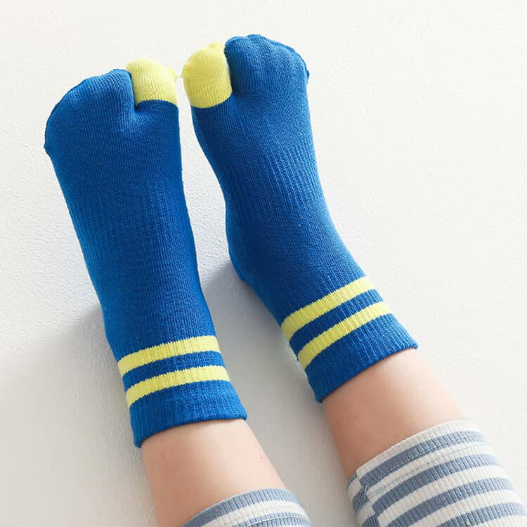 キッズ 子供 足袋 ソックス 綿 女の子 男の子 コットン 2足セット 2本指靴下 子供...