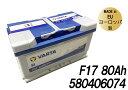EU製 VARTA バルタ バッテリーF17 80Ah LBN4ブルーダイナミックシリーズ580406074F17