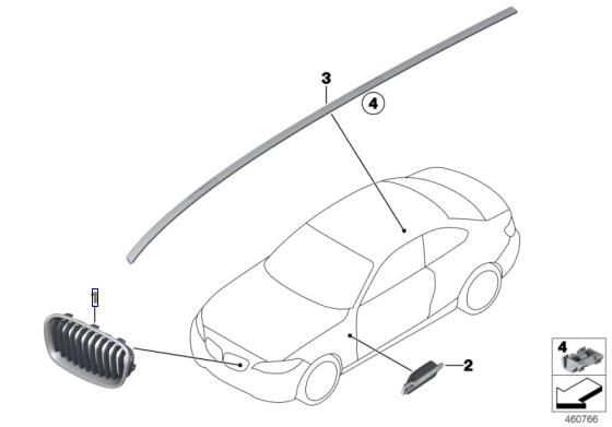 BMW（ビーエムダブリュー）フリントグリル(左側)（純正品・新品）1シリーズ(F20/F21)純正番号：51137371685