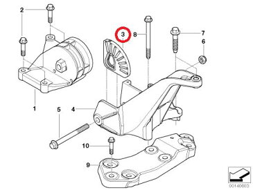 BMWMINI　R53、R52、R50　純正品　T/M マウント ストップ クッション OE番号：22116754183