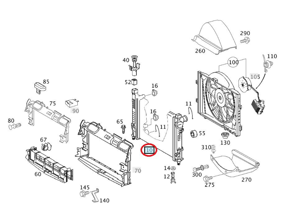 Mercedes-Benz（メルセデスベンツ）ラジエター 優良品 社外品 新品Cクラス/Eクラス/GLCクラスW205/W213/W2380995002203