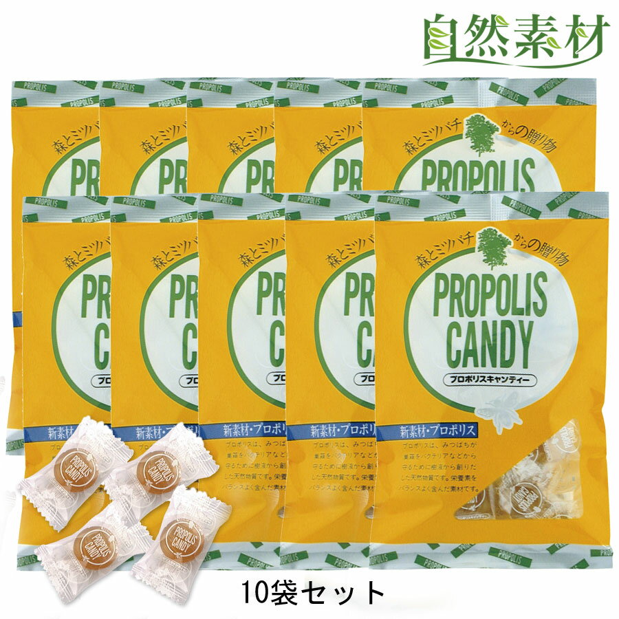 プロポリス のど飴 キャンディ 10袋セット のどの弱い方 創業40年 プロポリスにはちみつ入りの美味しいのど飴 風邪の予防にのどをいたわる飴 大日ヘルシーフーズ直販