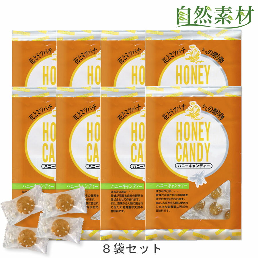 創業45年 ハニーキャンディー 蜂蜜 あめ のど飴 キャンディ8袋セット。のどの弱い方 風邪の予防にのどをいたわる飴 はちみつ入りの美味しいのど飴 ハニーキャンディー 送料無料のサムネイル