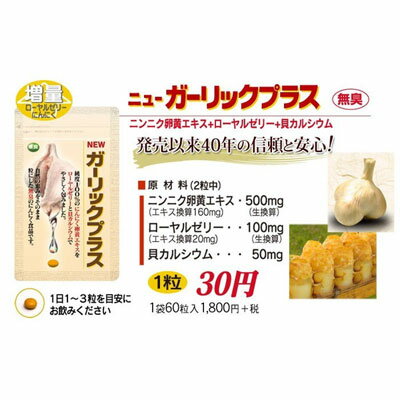 にんにく卵黄 国産にんにく卵黄にローヤルゼリーたっぷり 直販だから高配合 低価格 にんにく卵黄500mg ローヤルゼリー100mg カルシウム50mg 2袋セット 送料無料 ネコポス