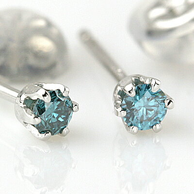 PTロイヤルブルーダイヤモンドピアス 0.10ct