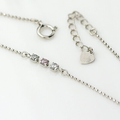 K18WGピンクダイヤモンドブレスレット 0.06ct　0.12ct ピンクダイヤ/ホワイトゴールド/18金/ダイヤブレス/ダイヤモンドブレス