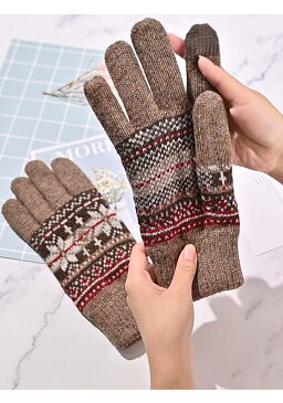 手袋 レディース グローブス メンズ 手袋 スマホ対応 タッチパネル対応 秋冬 ニット 手袋 あったか gloves 防寒 可愛い あったかグッズ おしゃれ 自転車 運転 フルフィンガー クリスマス プレゼント グレー ブラウン