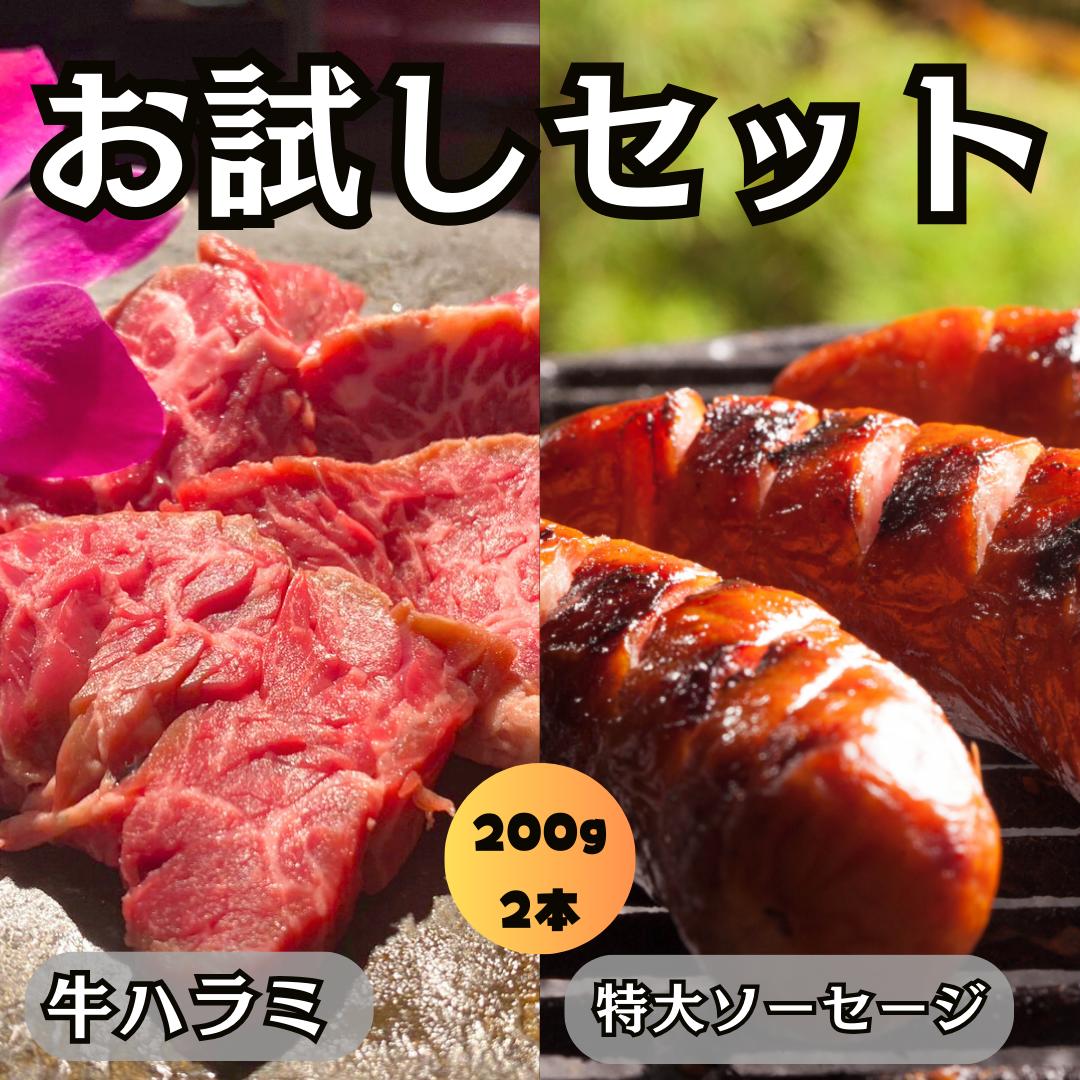 お試しハラミ&特大ソーセージ