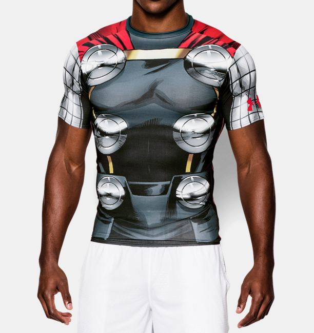 アベンジャーズ　マイティー ソー　UNDER ARMOUR　アンダーアーマーTシャツ　フィットネス・筋肉・筋トレ・ウェイトトレーニング　レアなALTER EGO　ヒーロー・オルターエゴシリーズ