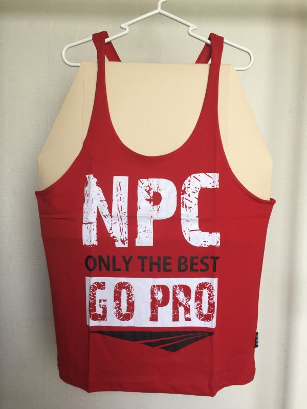 ただいま送料無料！！　NEWデザイン　NPC　Go−Pro　ストリンガータンクトップ　レッド　トレーニングウェアー　新商品　筋トレ　鍛え上げた身体に！　ボディビル・フィジーク・筋肉・ベンチプレス・スクワット・ラットプルダウン・ウェイトトレーニング