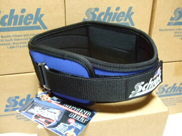 幅広タイプ　Schiek　シークリフティングベルト　Model4006　ブルー　ウェイトトレーニングに最適！ トレーニングベルト・ボディビル・筋トレ・腹圧を高めて腰痛予防に。