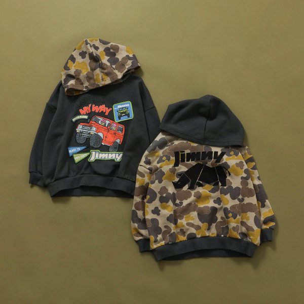 BREEZE ブリーズ Jimnyコラボ ワッペンパーカー (80~140cm)J512915 子供服 キッズ 男の子 トップス スウェット 2025秋冬