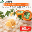 【JA鶴岡 公式】【送料無料】鶴姫レッドメロンアイスクリーム120mL 8個入り メロン アイスクリーム アイス 鶴姫レッドメロン 山形県産