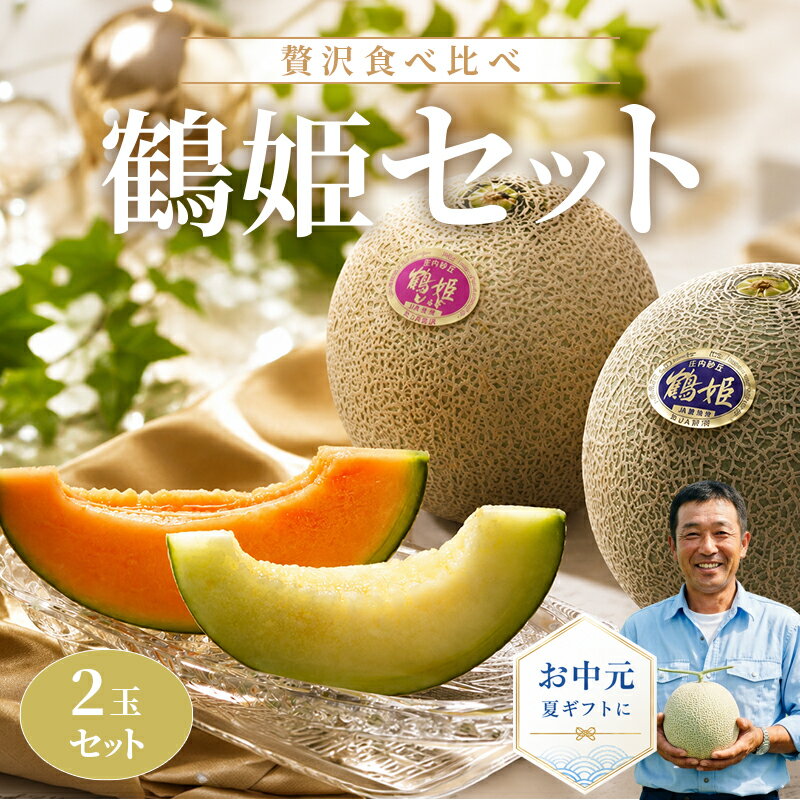 Rakuten - 【早期予約受付中！】【JA鶴岡 公式】【送料無料】鶴姫セット( 2玉 ） メロン 庄内砂丘 国産 山形県 鶴岡産 お中元 ギフト【 7月上旬頃発送】