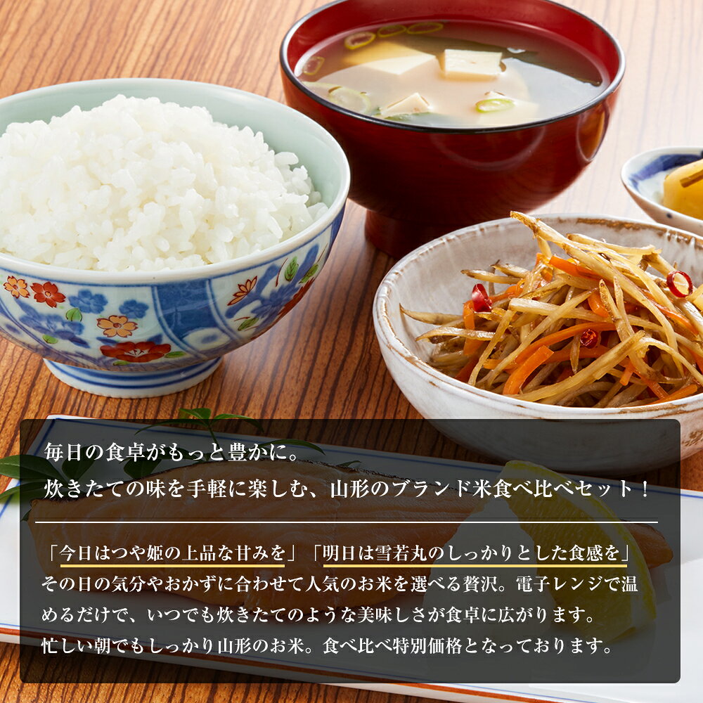 【JA鶴岡 公式】【送料無料】 パックご飯　つや姫（150g×12個）雪若丸 （150g×12個...