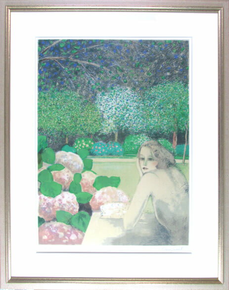 ジャン ピエール カシニョール リトグラフ 大きな紫陽花 1980