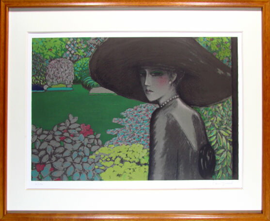 ジャン ピエール カシニョール リトグラフ 静かな庭 1980